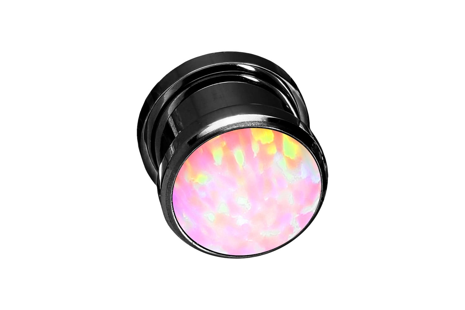 Chirurgenstahl Plug SYNTHETISCHER OPAL ++SALE++ von Piercingline